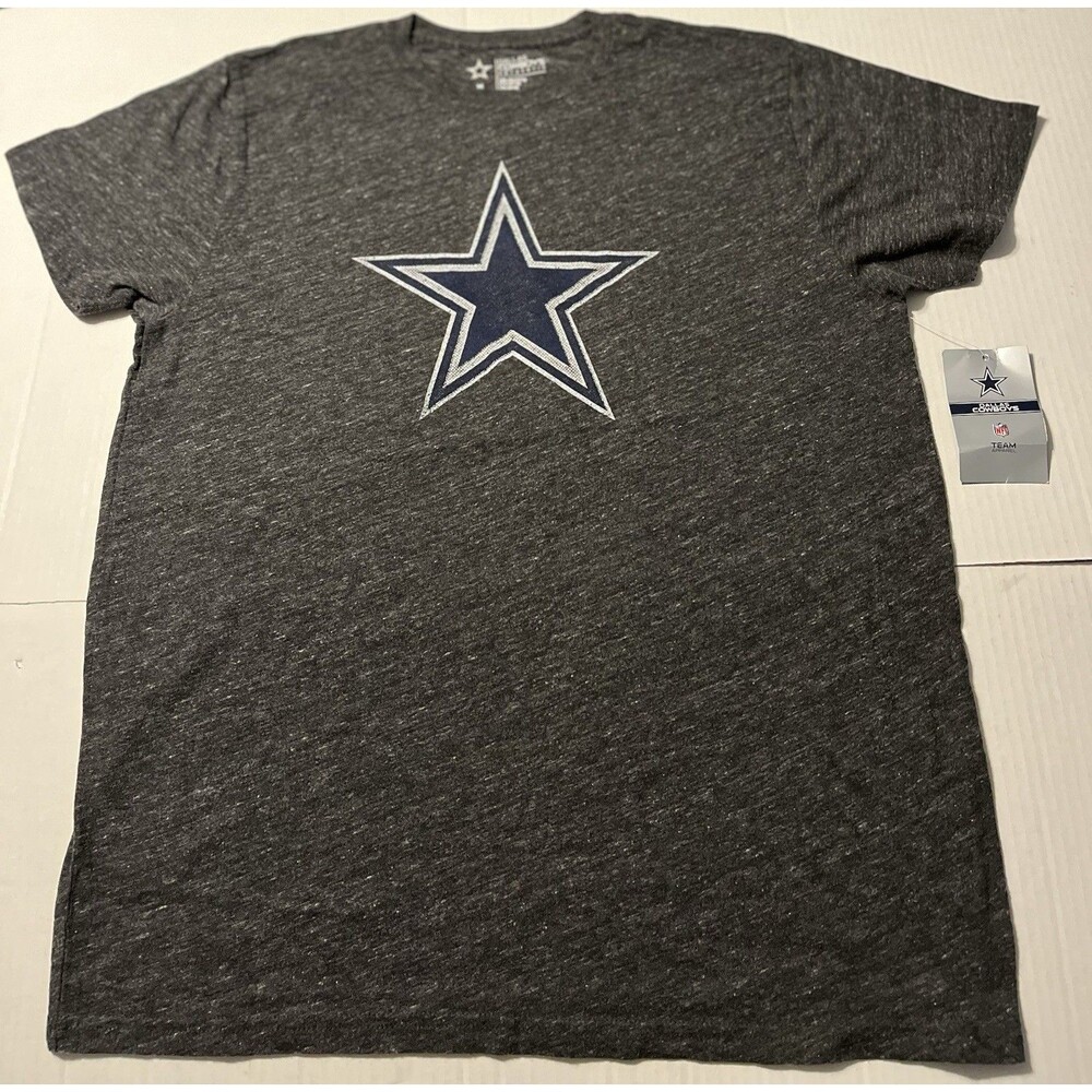 NWT Dallas Cowboys Authentic T-Shirt Charcoal Gray Heather Star Logo Mens Size M